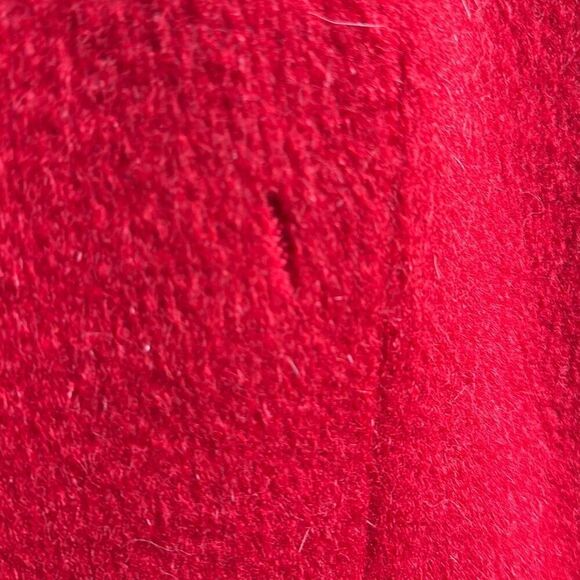 Vintage Red Apagora Luxury Wool Mohair Fur Collar Long Coat Size Medium - Picture 4 of 11